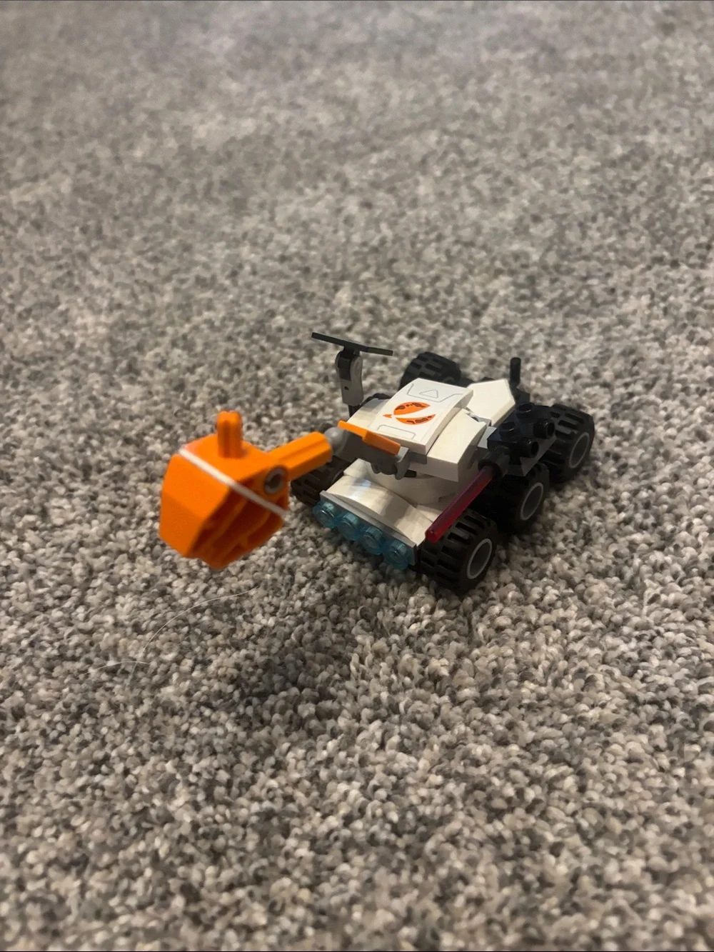 Lego White and Black Space Shuttle with Orange Accent